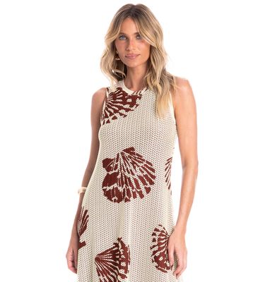 Vestido Feminino Regata Evasê Conchas - Imagem 3 - Mobile