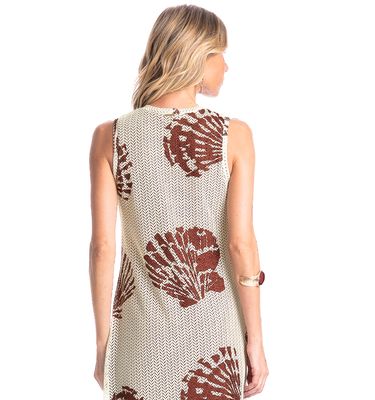 Vestido Feminino Regata Evasê Conchas - Imagem 4 - Mobile
