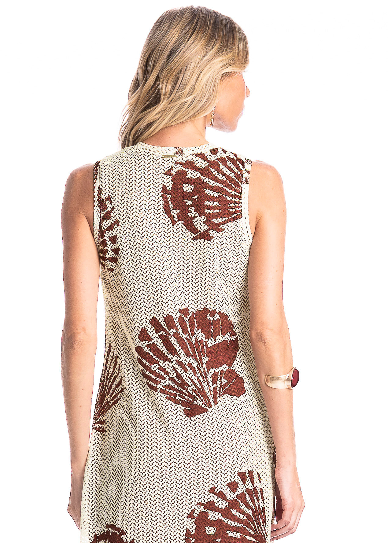 Vestido Feminino Regata Evasê Conchas - Imagem 4 - Mobile