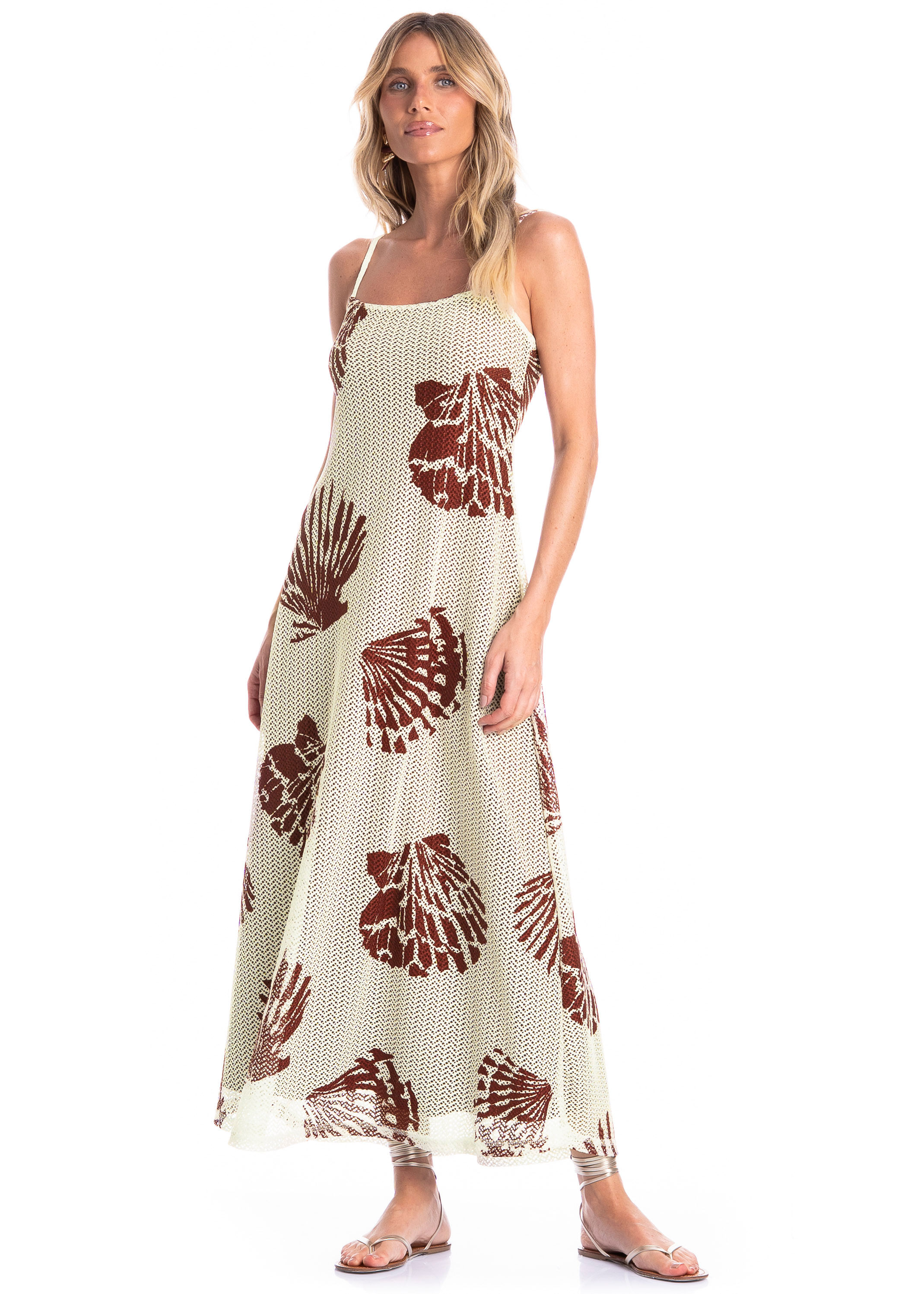 Vestido Feminino Longo Conchas - Imagem 1