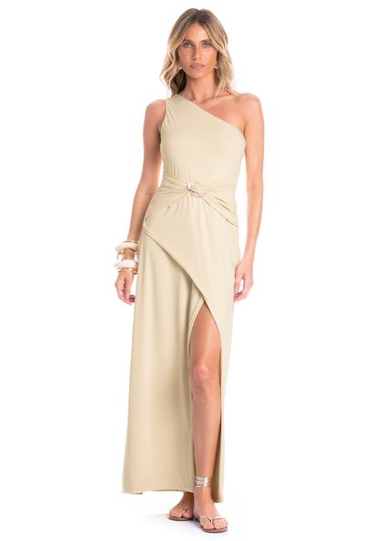 Vestido Feminino Assimétrico Essenza Bege - Imagem 1