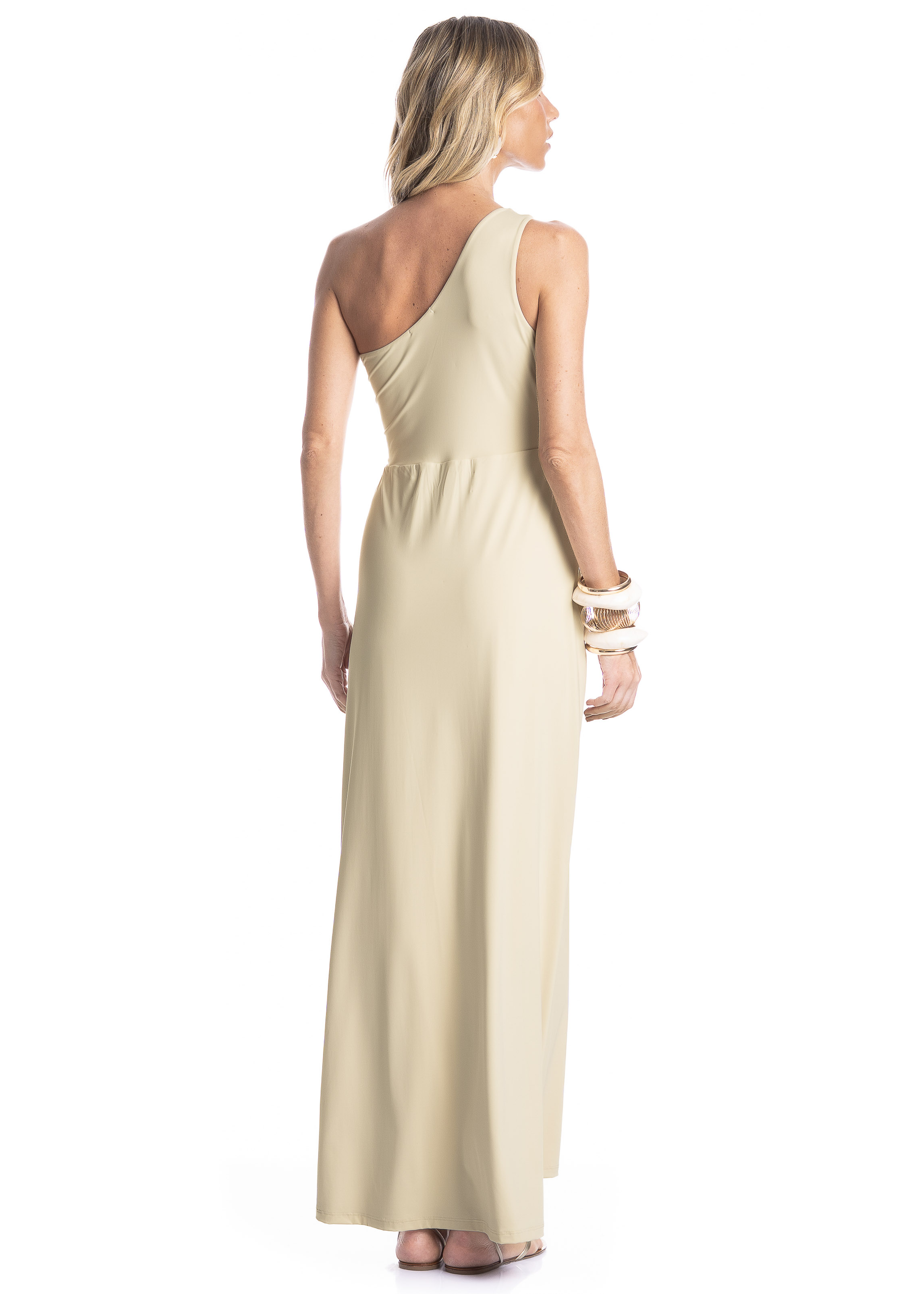 Vestido Feminino Assimétrico Essenza Bege - Imagem 2