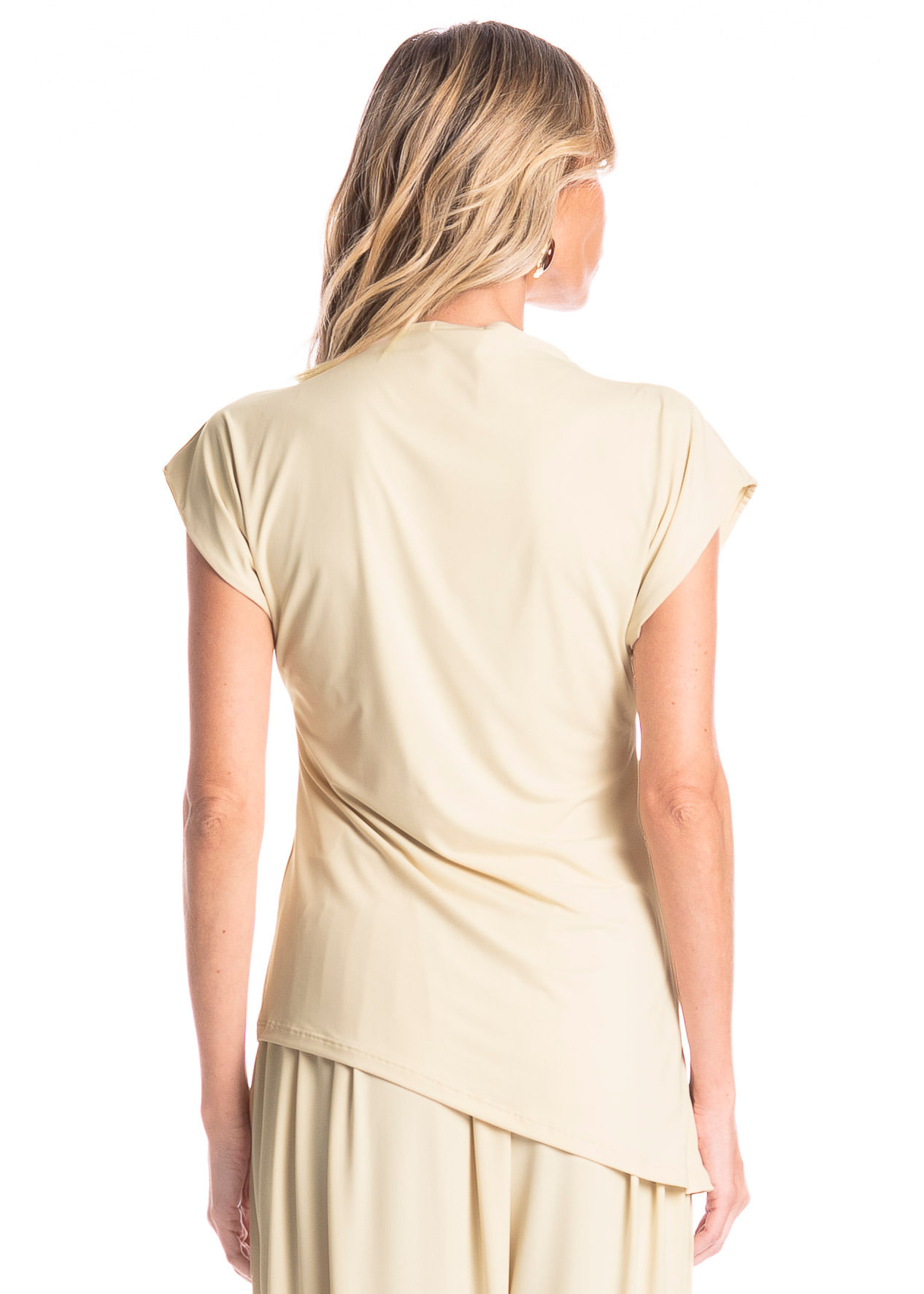 Blusa Feminina Assimétrica Essenza Bege - Imagem 2