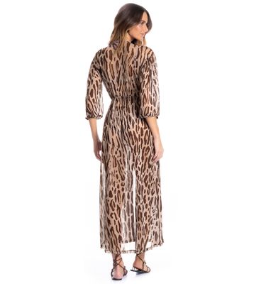 Kaftan Tule Com Manga Onça - Imagem 2 - Mobile