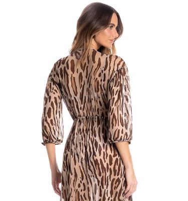 Kaftan Tule Com Manga Onça - Imagem 4 - Mobile