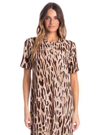 Vestido Feminino Com Manga Onça - Imagem 3 - Desktop