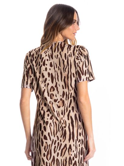Vestido Feminino Com Manga Onça - Imagem 4 - Desktop