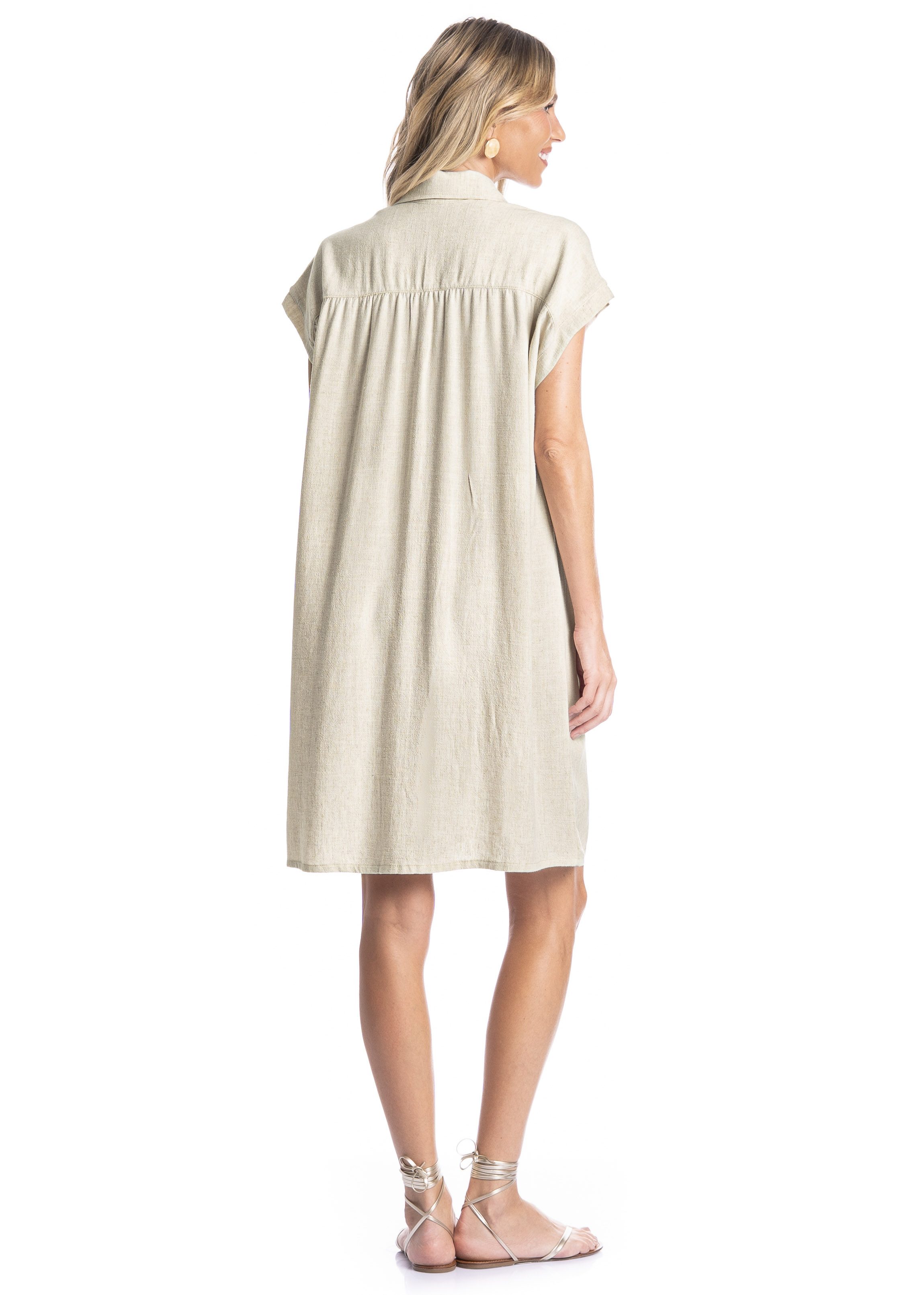 Camisa Feminina Ampla Belize Bege - Imagem 2