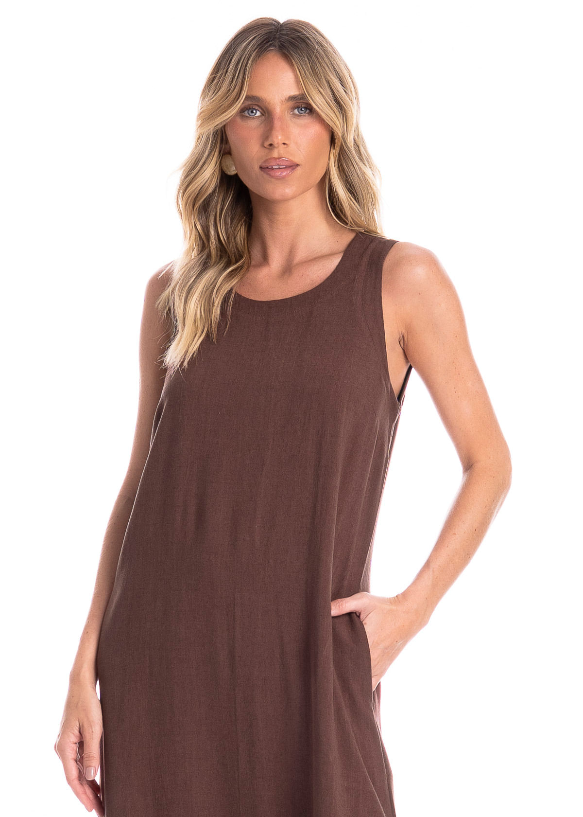 Vestido Feminino Regata Com Bolso Belize - Imagem 3 - Mobile