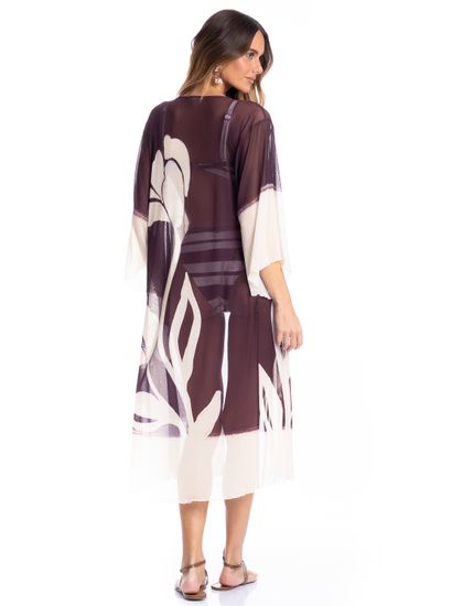 Kaftan De Tule Com Manga Toscana - Imagem 2 - Desktop