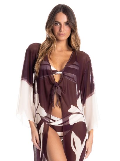 Kaftan De Tule Com Manga Toscana - Imagem 3 - Desktop