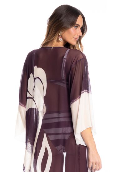 Kaftan De Tule Com Manga Toscana - Imagem 4 - Desktop