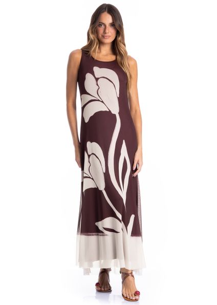 Vestido Feminino Evasê Toscana Vermelho - Imagem 1