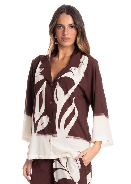 Camisa Feminina Abotoada Toscana Vermelho - Imagem 1