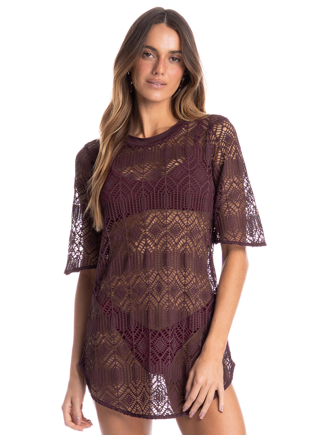 Vestido Feminino Curto Com Manga Barolo - Imagem 1
