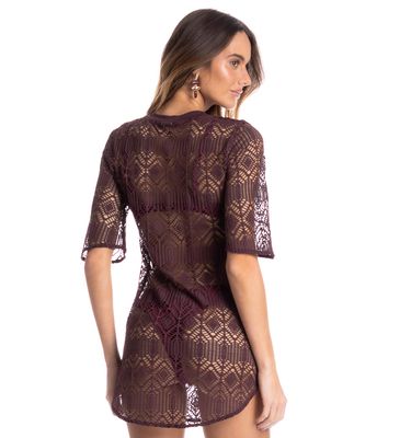 Vestido Feminino Curto Com Manga Barolo - Imagem 2 - Mobile