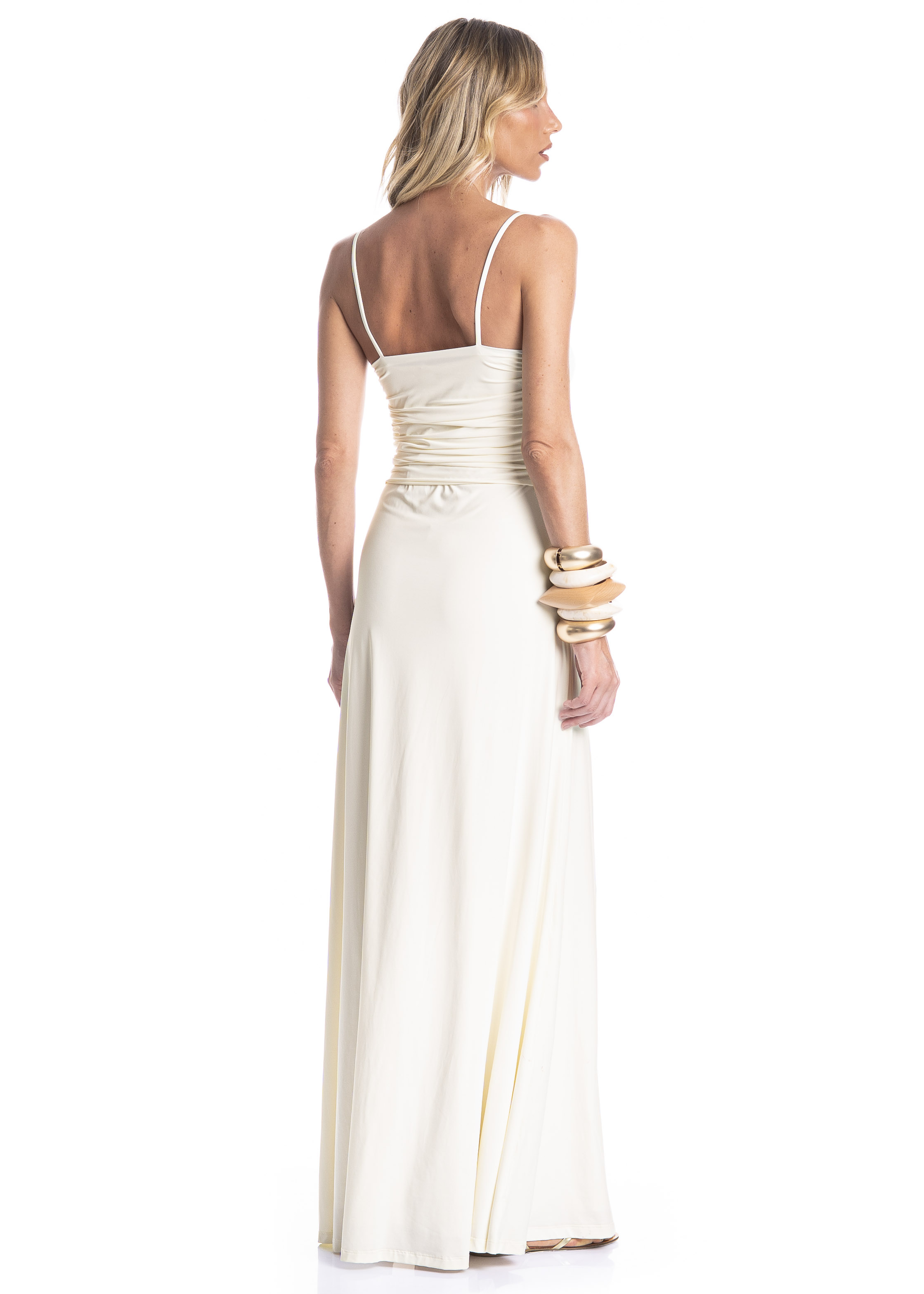 Vestido Feminino Longo Alcinha Barolo Branco - Imagem 2