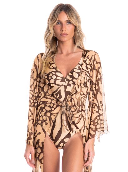 Kaftan De Tule Com Manga Siena - Imagem 3 - Desktop