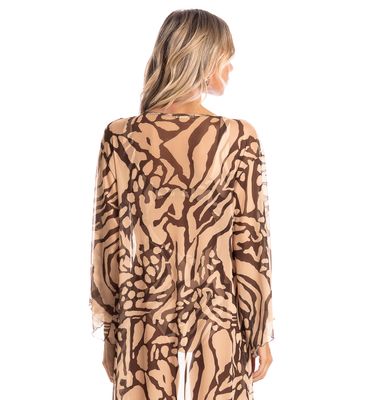 Kaftan De Tule Com Manga Siena - Imagem 4 - Mobile