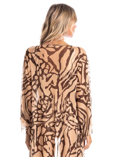 Kaftan De Tule Com Manga Siena - Imagem 4 - Desktop