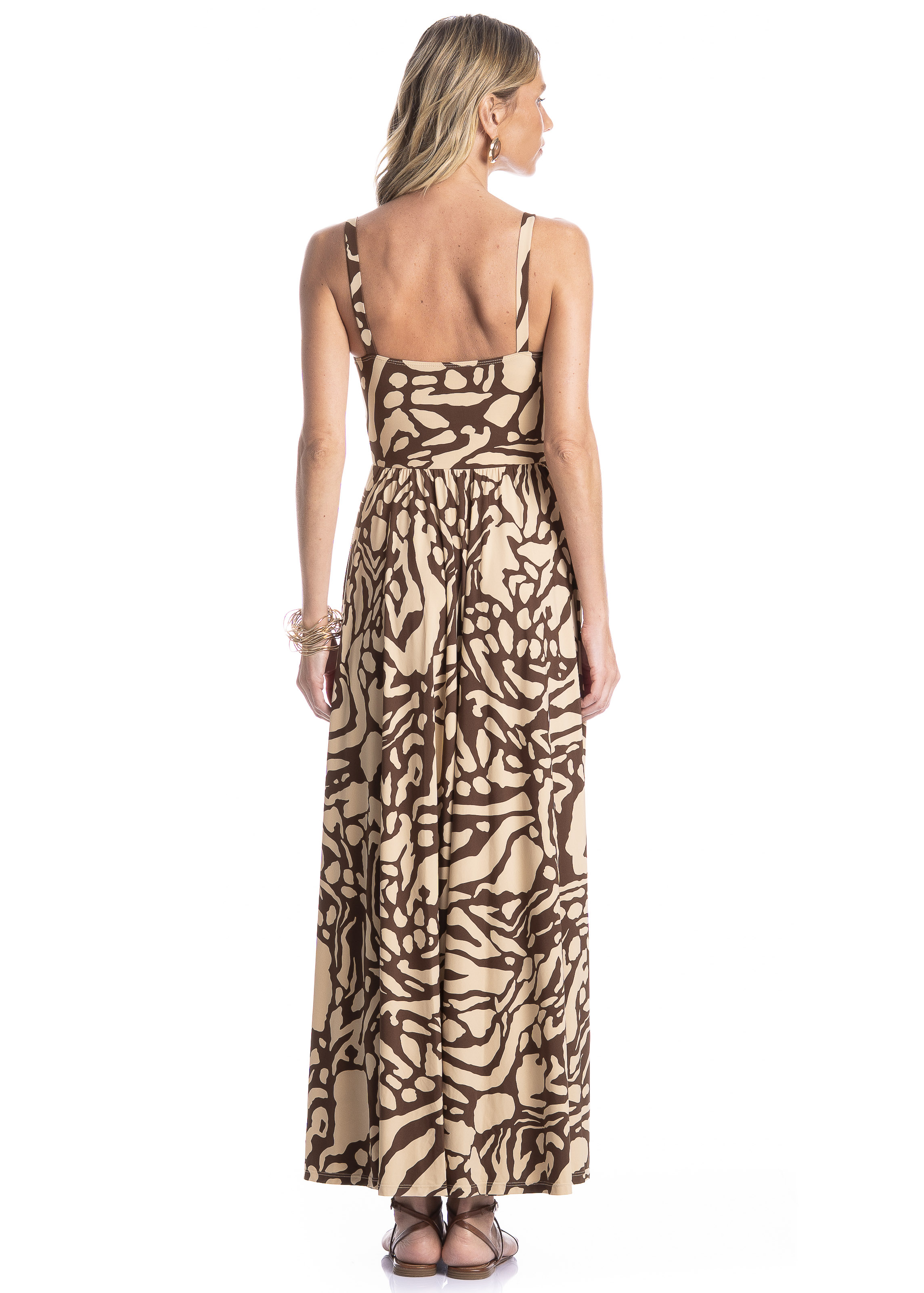 Vestido Feminino Longo Corset Siena Marrom - Imagem 2