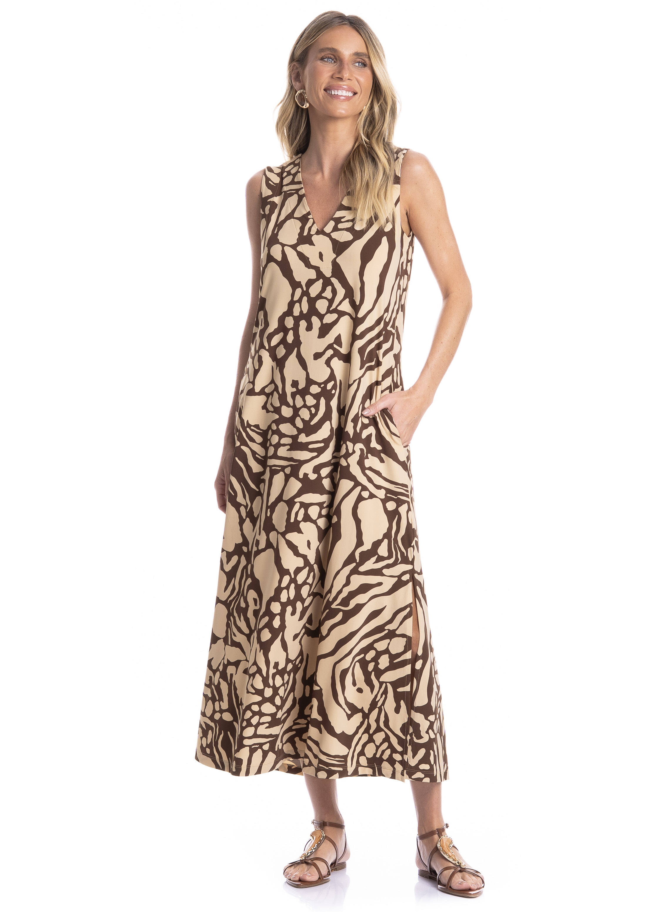 Vestido Feminino Com Bolso Vera Siena - Imagem 1