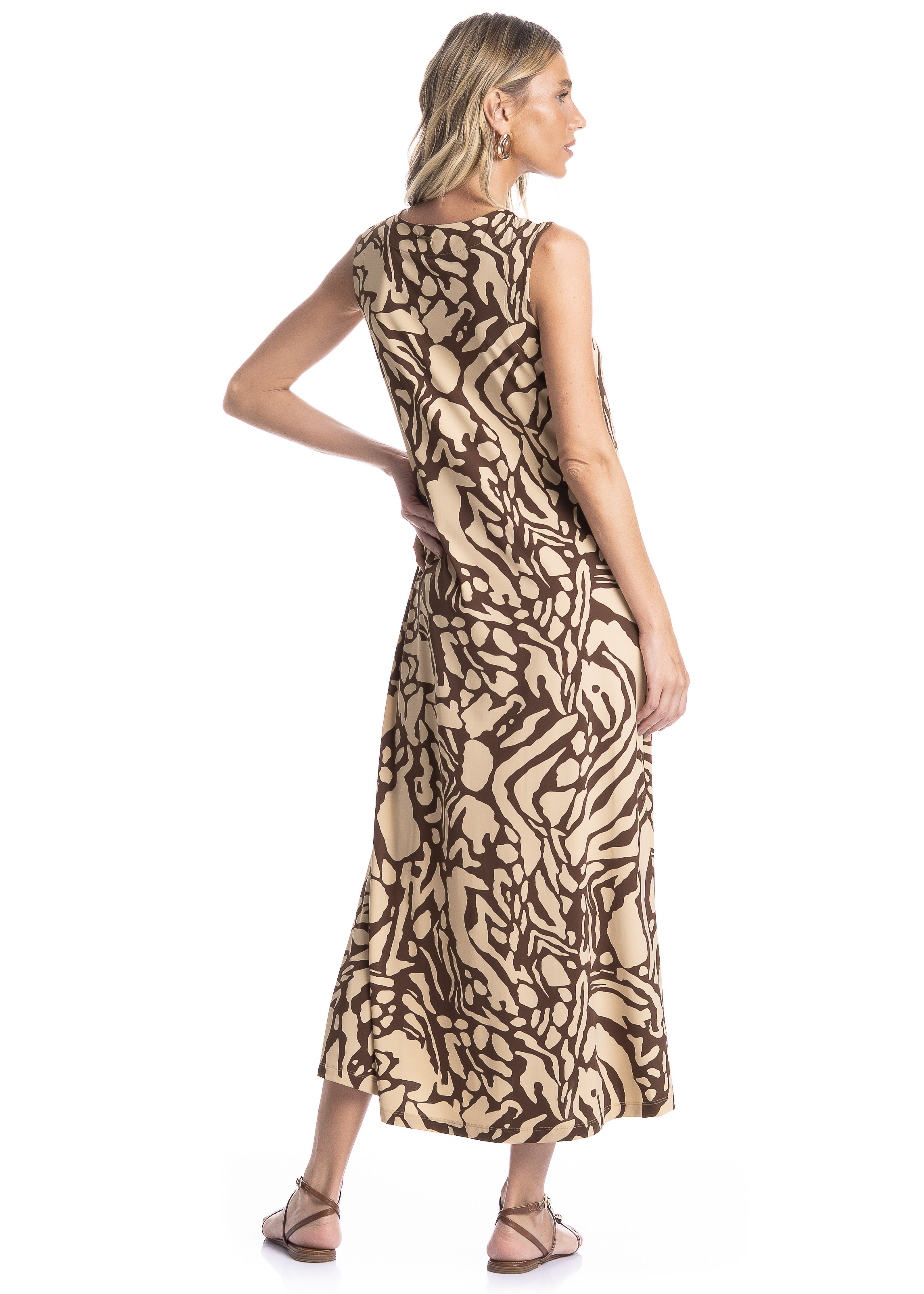 Vestido Feminino Com Bolso Vera Siena Marrom - Imagem 2
