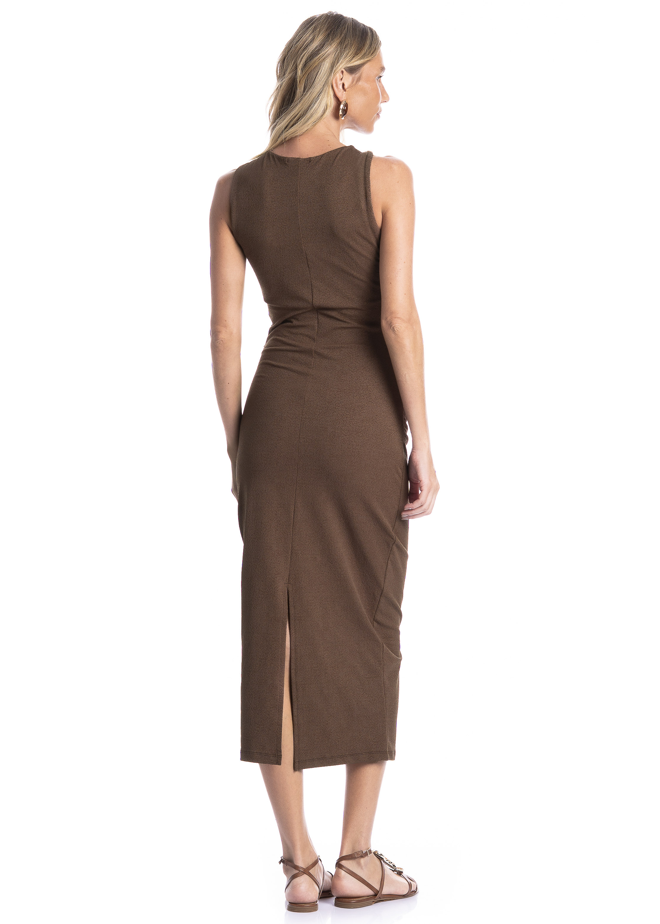 Vestido Feminino Trama Marrom - Imagem 2