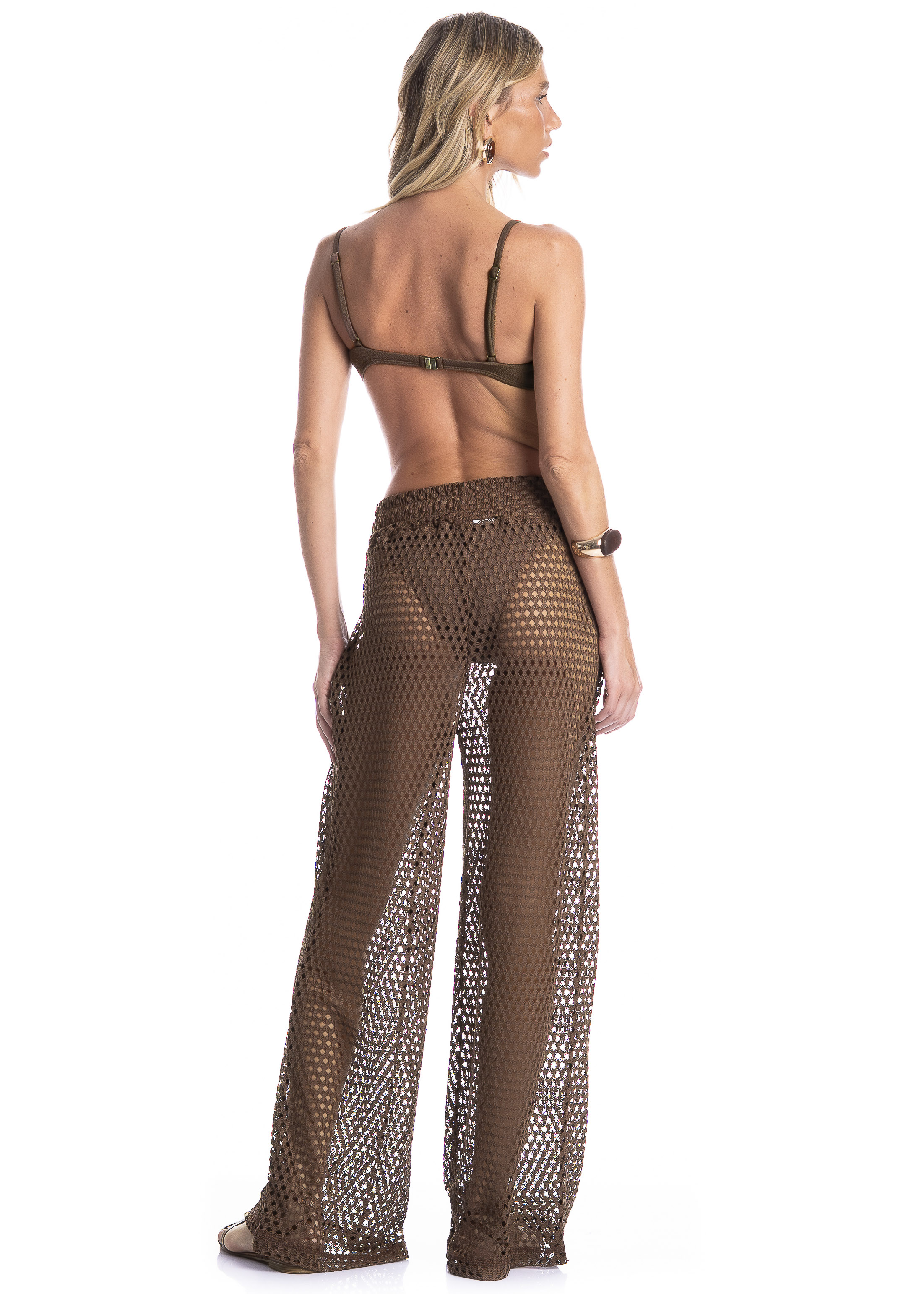 Calça Feminina Trama Marrom - Imagem 2