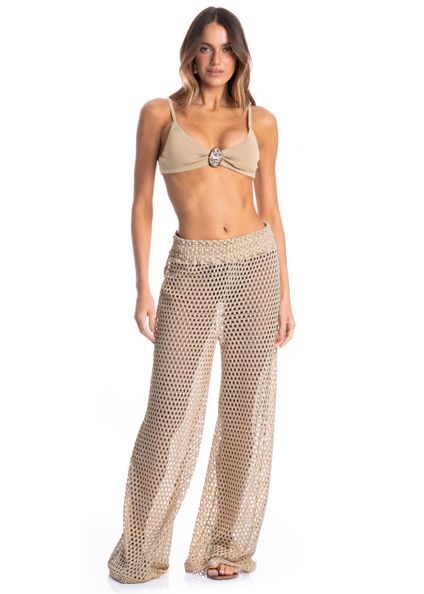 Calça Feminina Trama Bege - Imagem 1