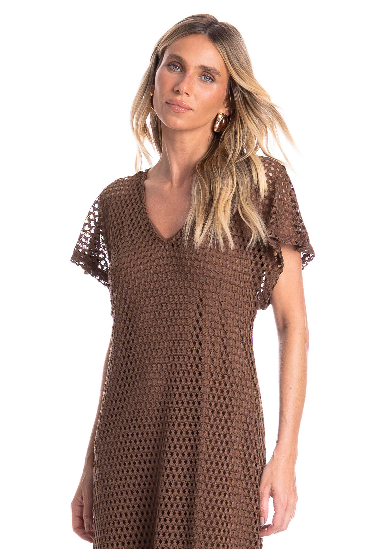 Vestido Feminino Longo Com Combinete Trama - Imagem 3 - Mobile