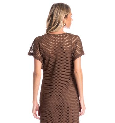 Vestido Feminino Longo Com Combinete Trama - Imagem 4 - Mobile