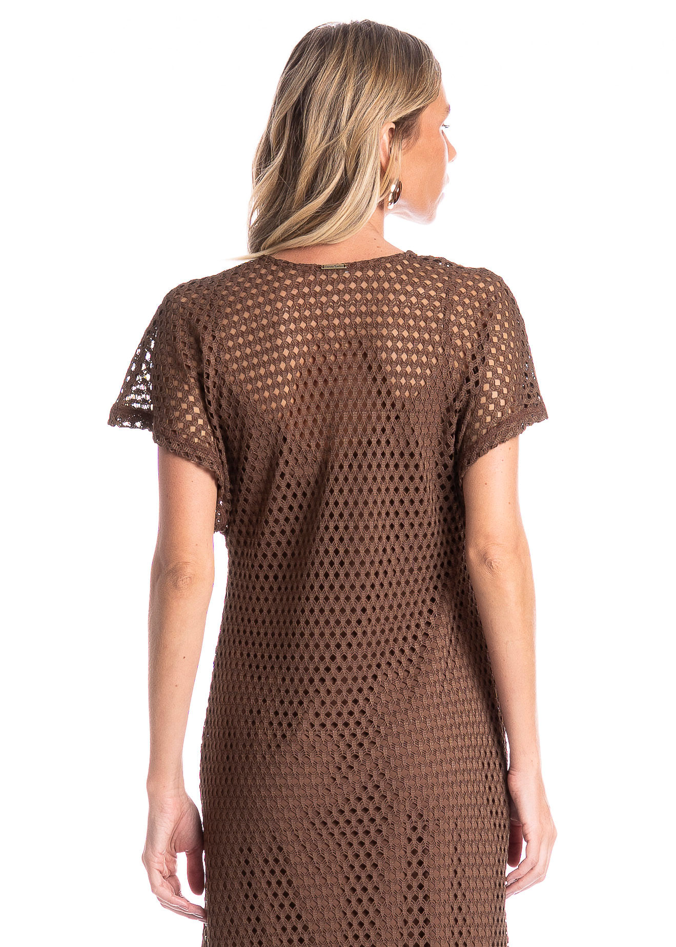 Vestido Feminino Longo Com Combinete Trama - Imagem 4 - Mobile