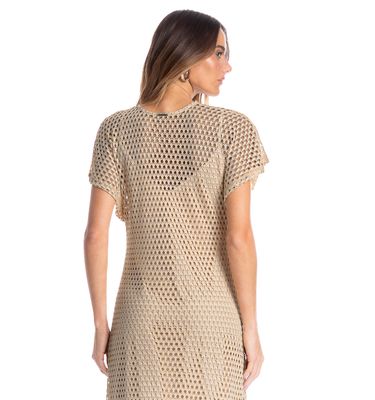 Vestido Feminino Longo Com Combinete Trama - Imagem 4 - Mobile