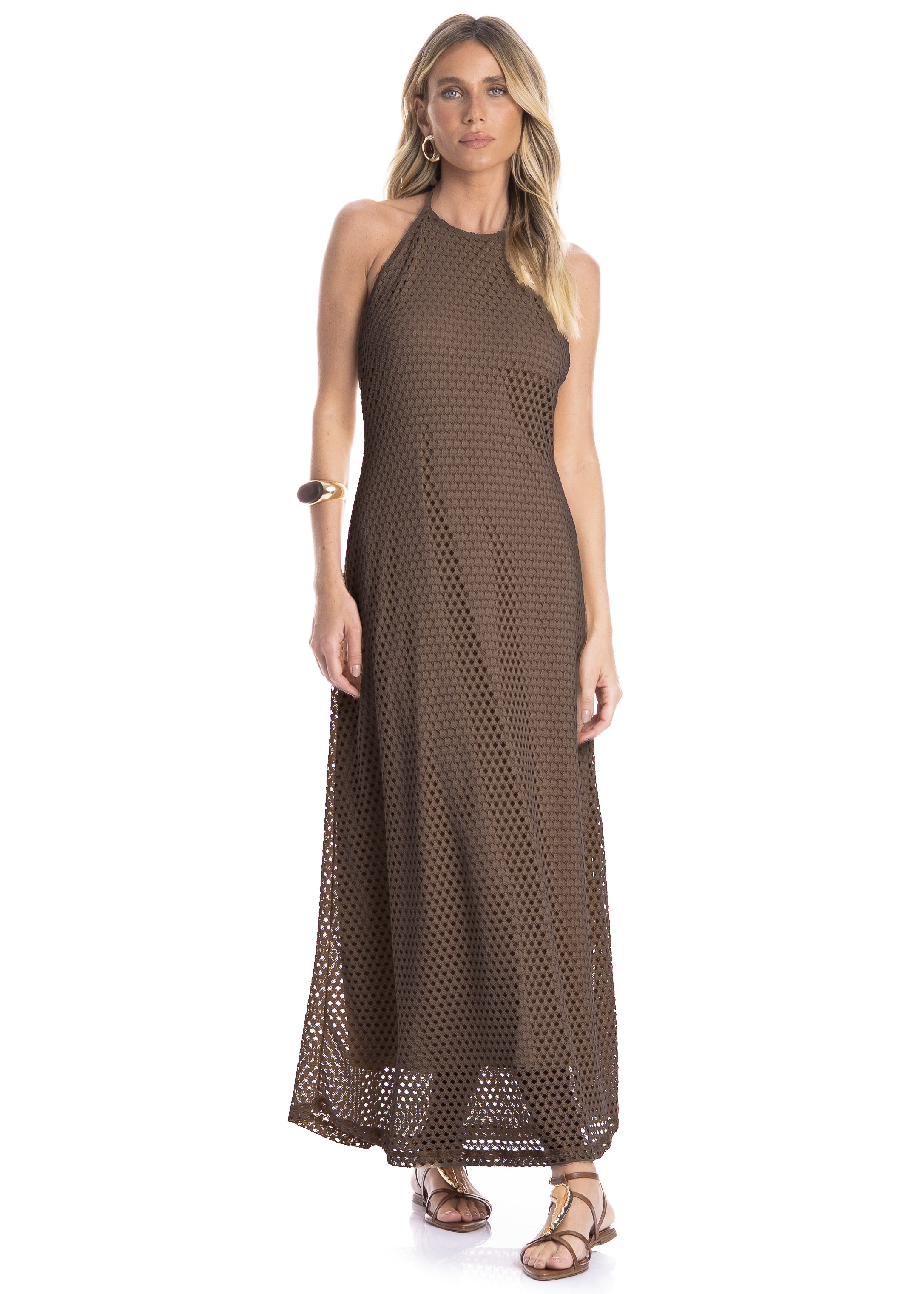 Vestido Feminino Frente Única Trama - Imagem 1
