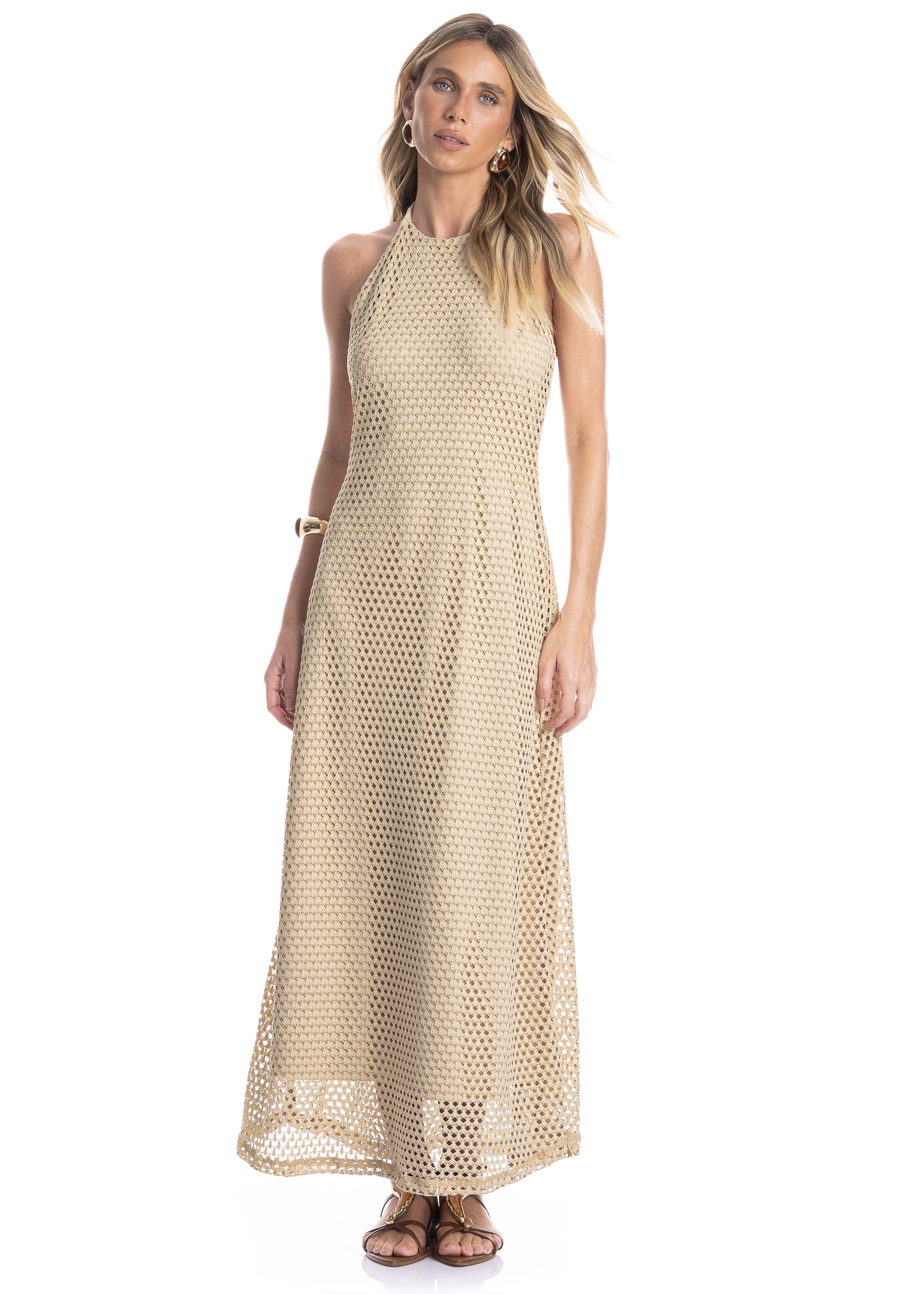 Vestido Feminino Frente Única Trama - Imagem 1