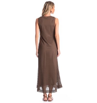 Vestido Feminino Regata Evasê Trama - Imagem 2 - Mobile