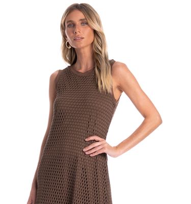 Vestido Feminino Regata Evasê Trama - Imagem 3 - Mobile