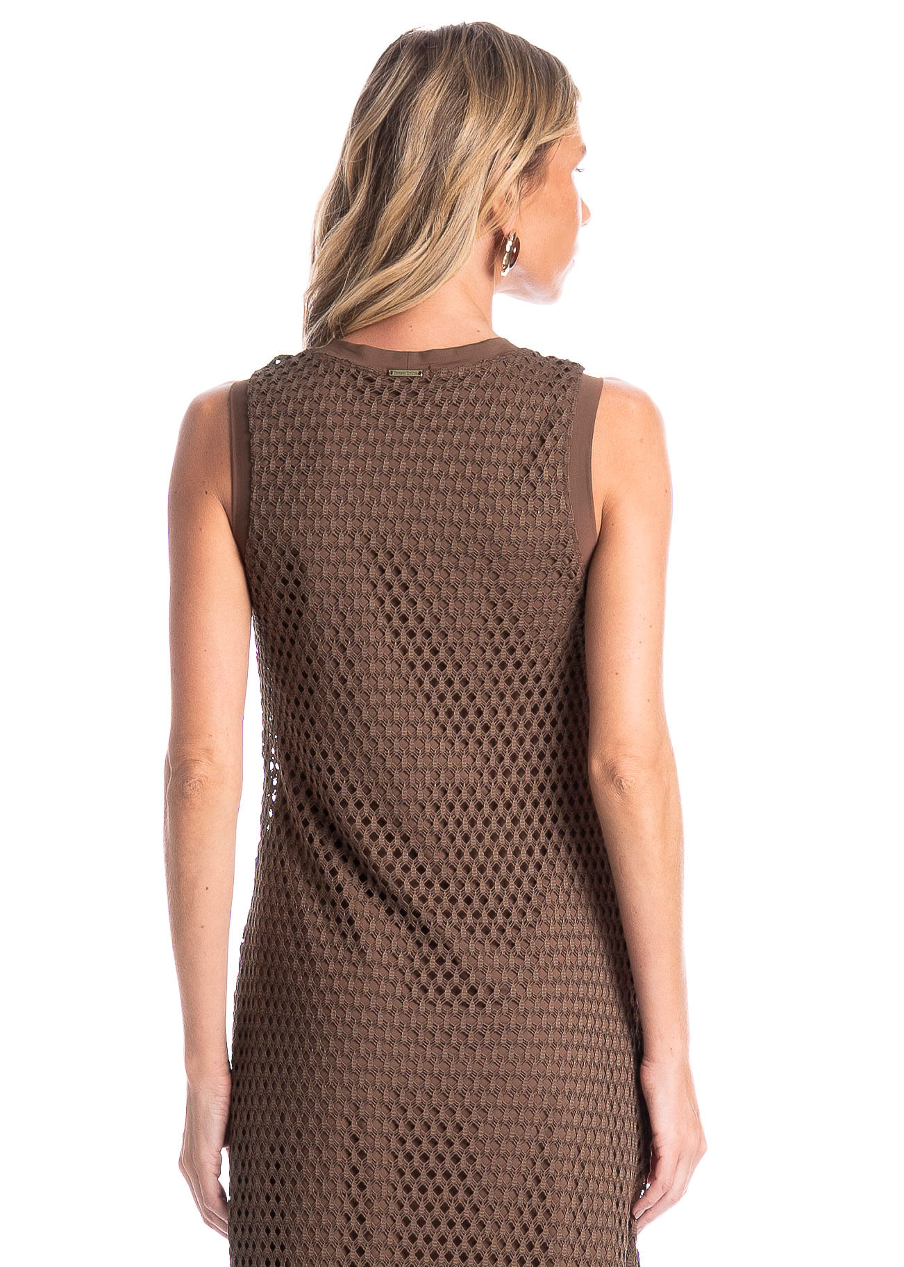 Vestido Feminino Regata Evasê Trama - Imagem 4 - Mobile