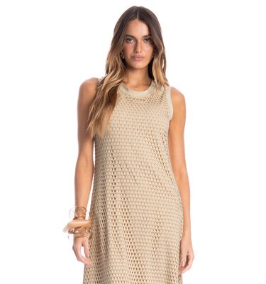 Vestido Feminino Regata Evasê Trama - Imagem 3 - Mobile