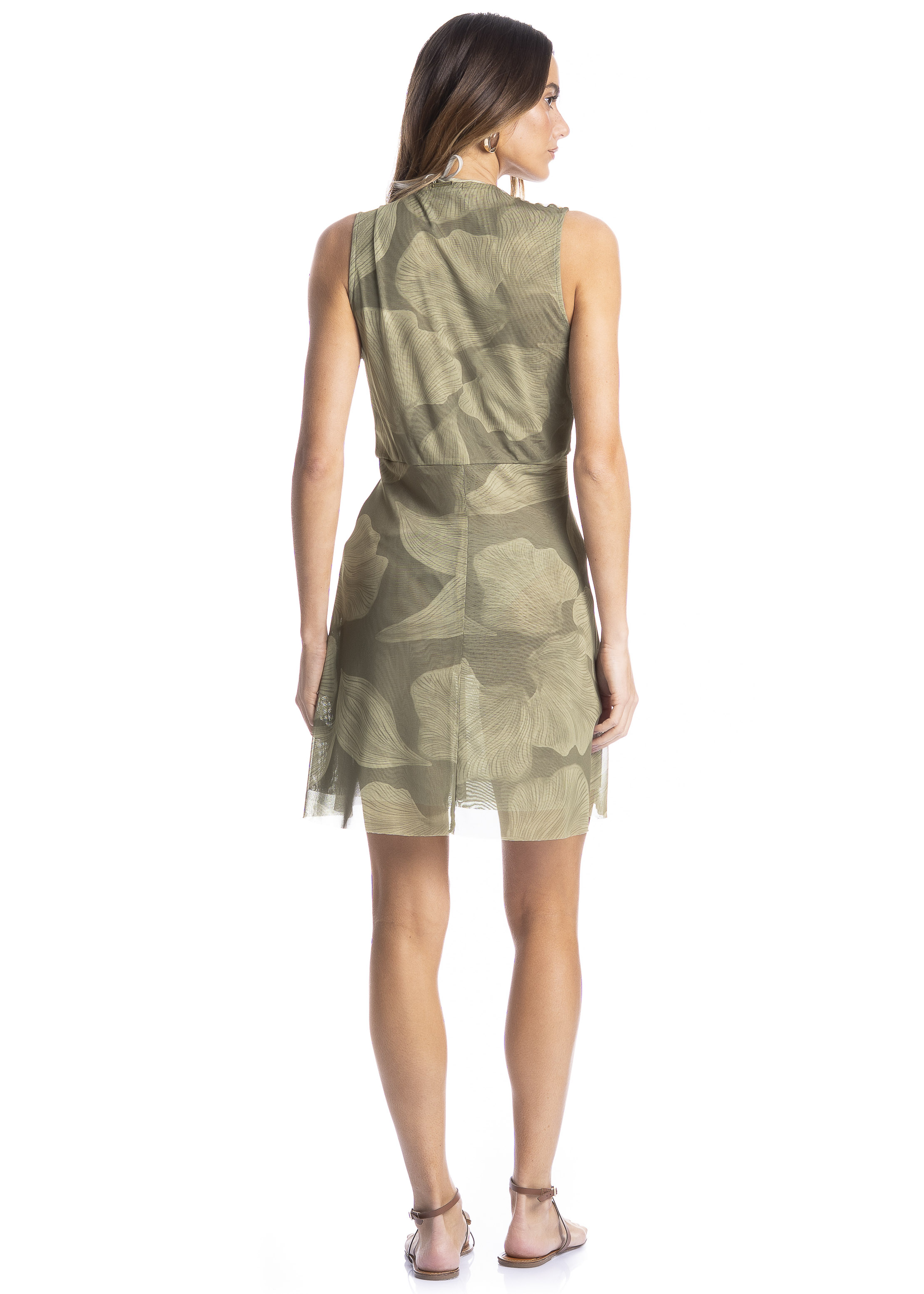 Vestido Feminino Em Tule Curto Com Nó Bruma - Imagem 4 - Mobile