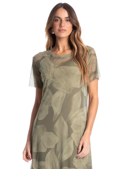 Vestido De Tule Com Manga E Combinete Bruma - Imagem 3 - Desktop