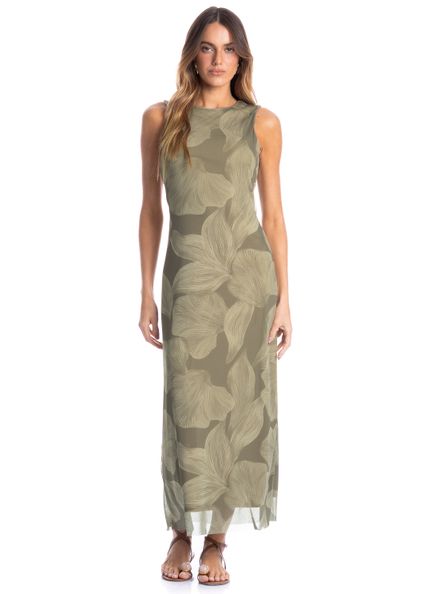 Vestido Feminino Em Tule Bruma Verde - Imagem 1