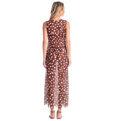 Vestido Regata Em Tule Poá - Imagem 2 - Mobile