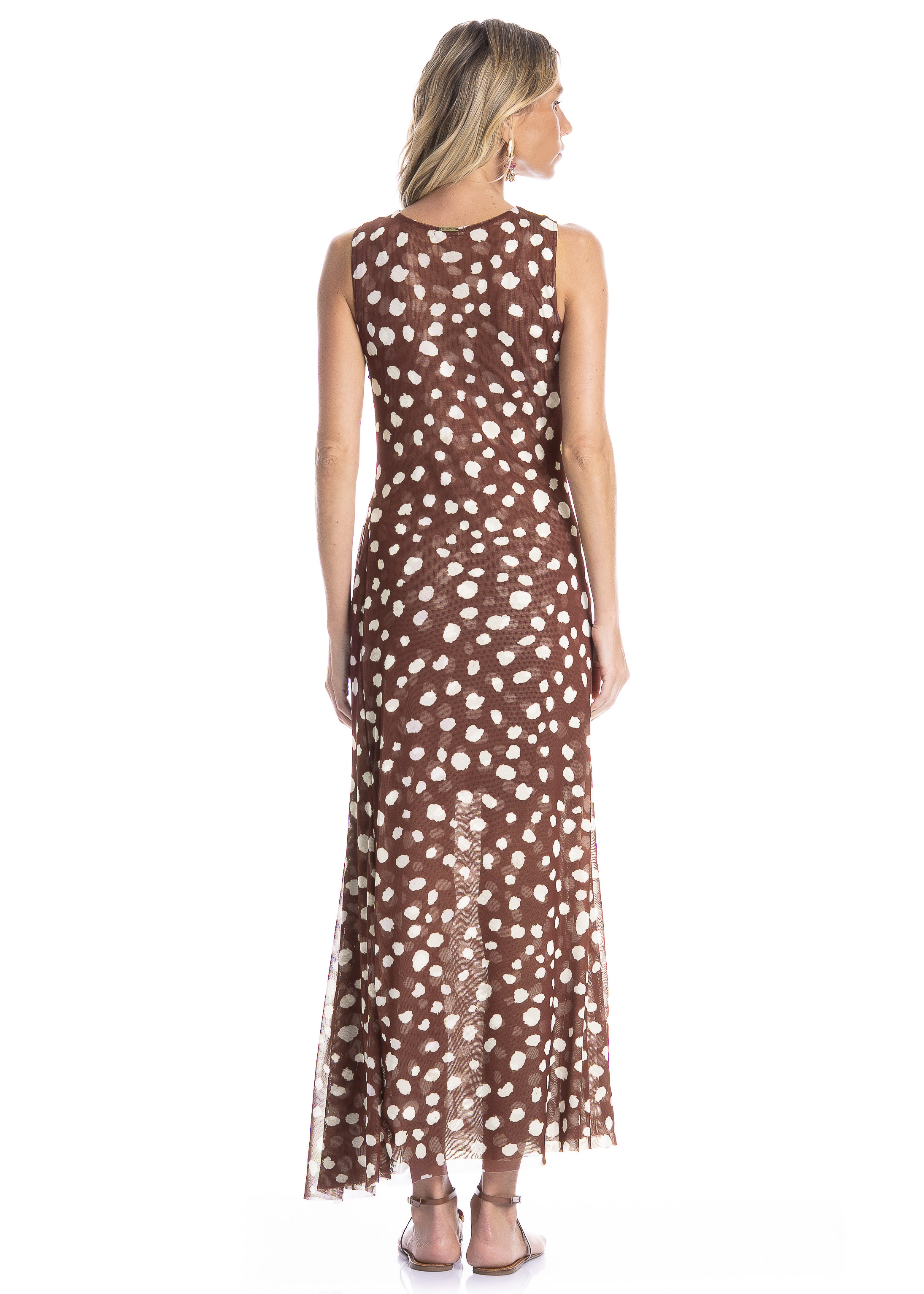 Vestido Franzido Em Tule Com Combinete Poá - Imagem 2 - Mobile