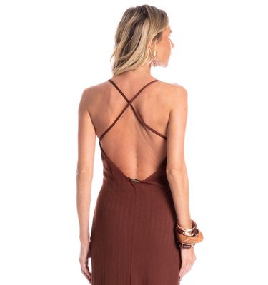Vestido Feminino Alcinha Costas Cruzadas Orla - Imagem 4 - Mobile