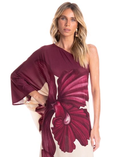 Vestido Feminino Assimétrico Floral - Imagem 3 - Desktop