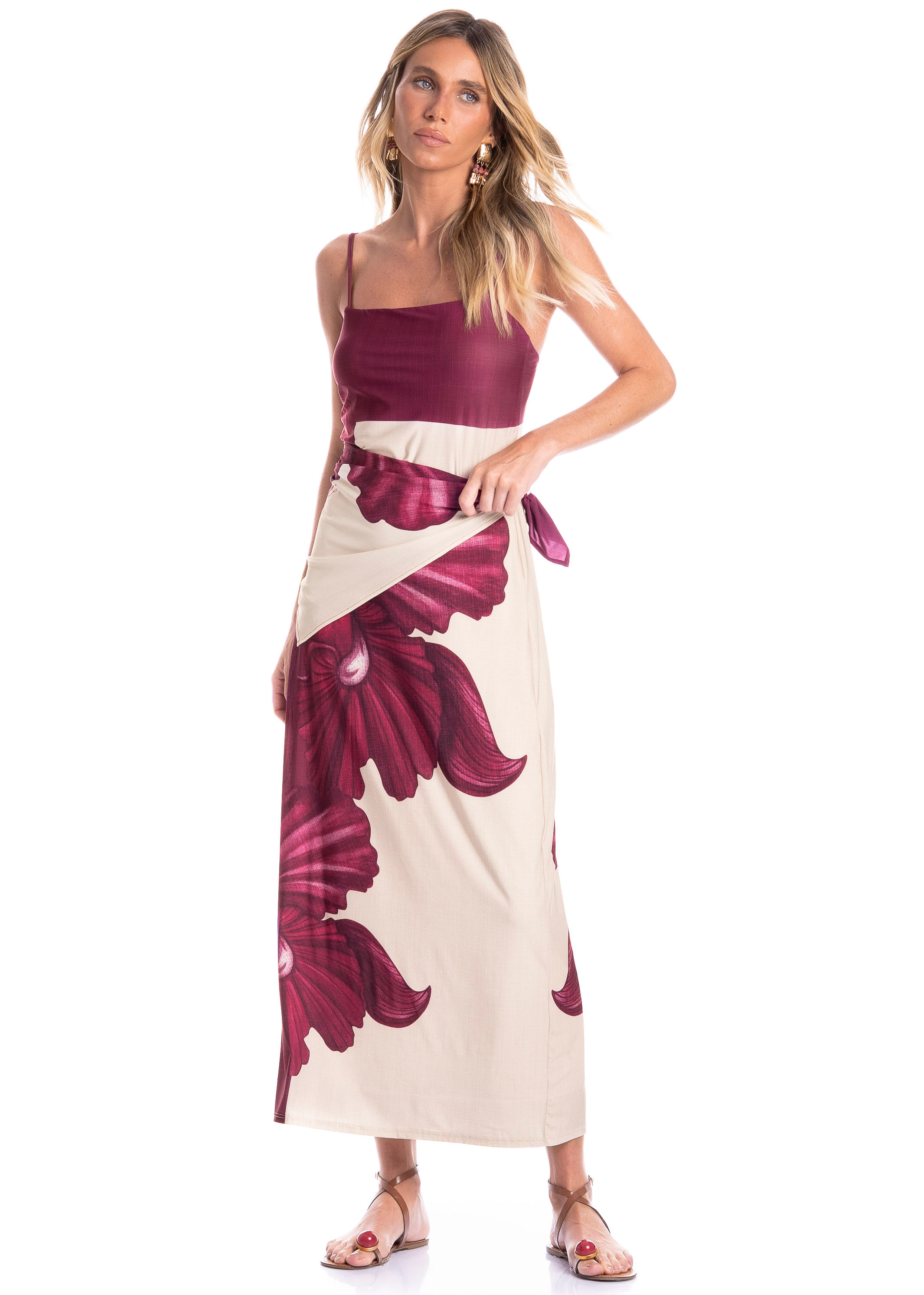 Lenço Feminino Floral Rosa - Imagem 2