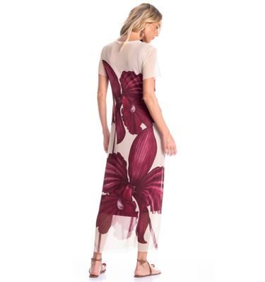 Vestido Em Tule Com Manga E Combinete Floral - Imagem 2 - Mobile