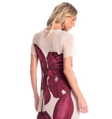 Vestido Em Tule Com Manga E Combinete Floral - Imagem 4 - Mobile
